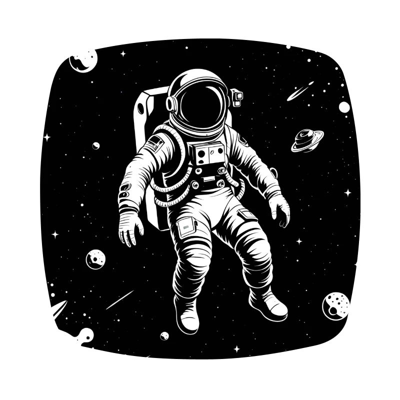 Space astronaut in the moon sky