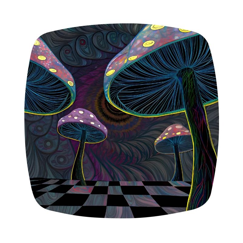 Scène De Forêt De Champignons Psychédéliques