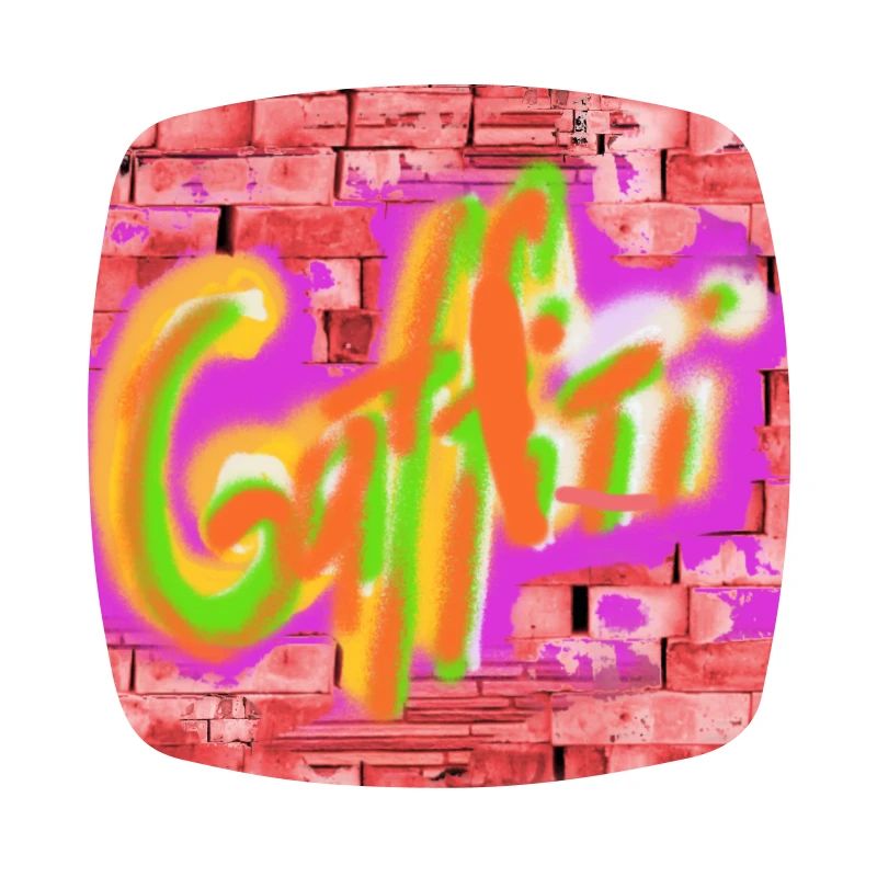 Colorful graffiti on bricks