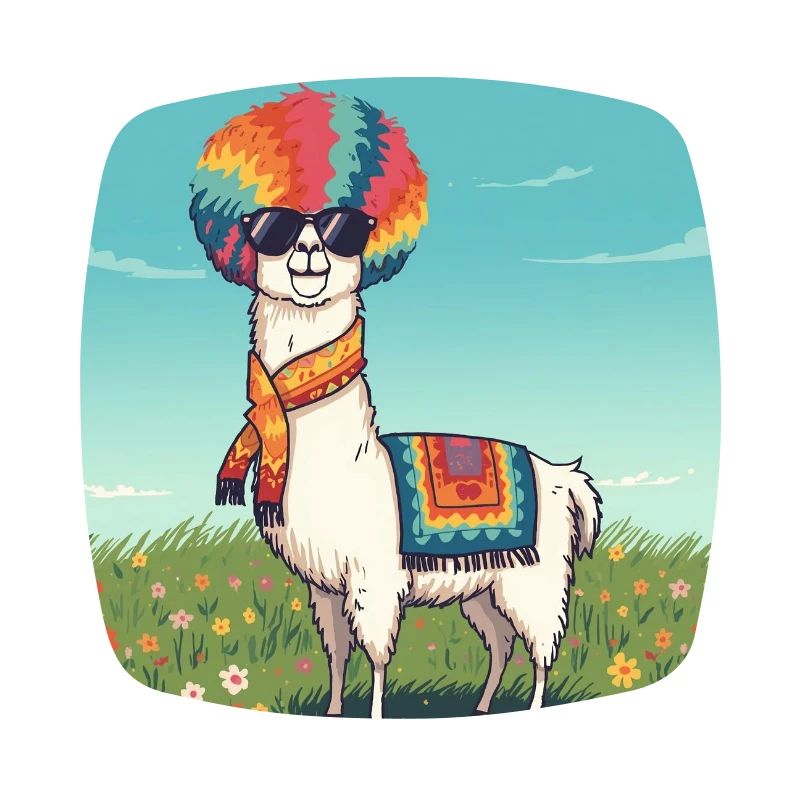 Funky Rainbow Llama