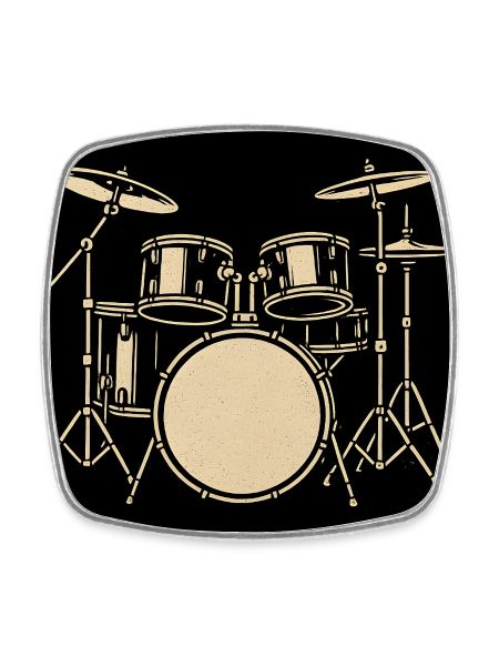 Black Silver Drumset Illustration