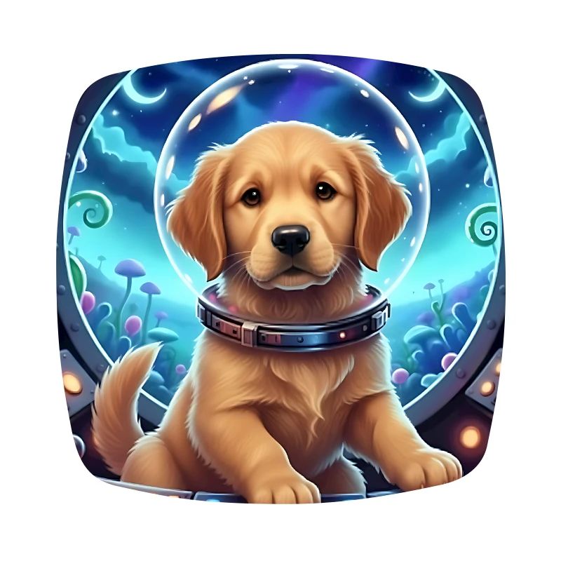 Astronaute chiot avec un casque spatial