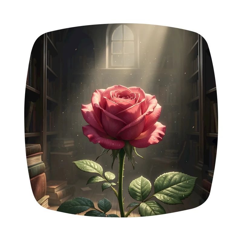 Rose Amidst Library Light