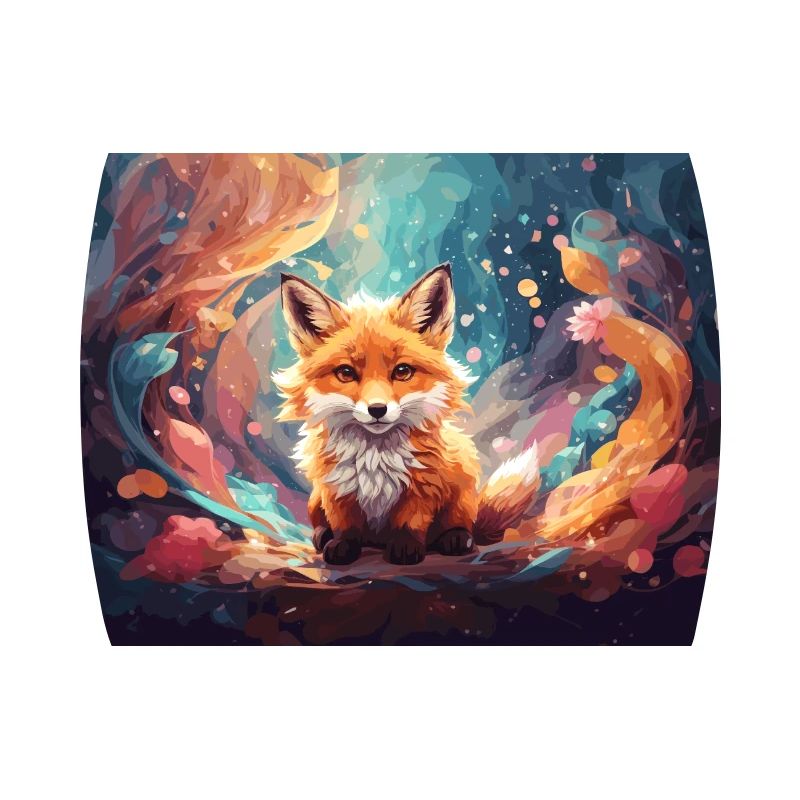 Cute baby fox in enchanted forest