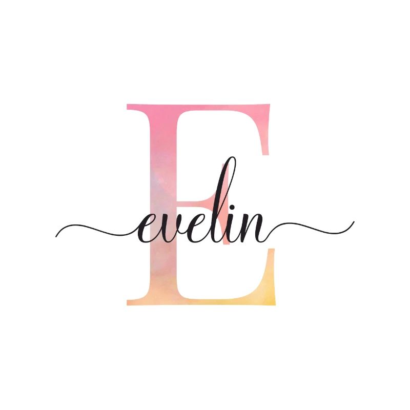 E| Monogramm | Name | Evelin |Watercolor