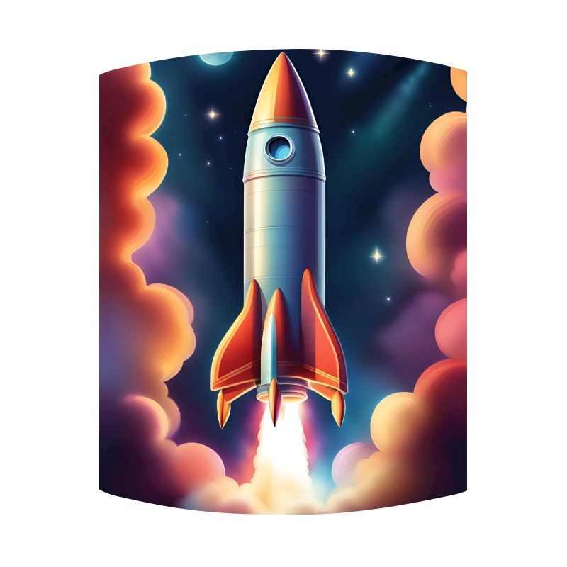 Fusée volant dans l’espace