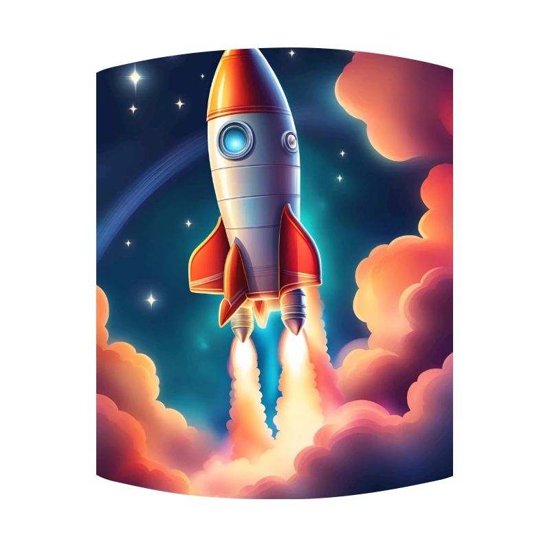 Fusée mignonne dans l’espace