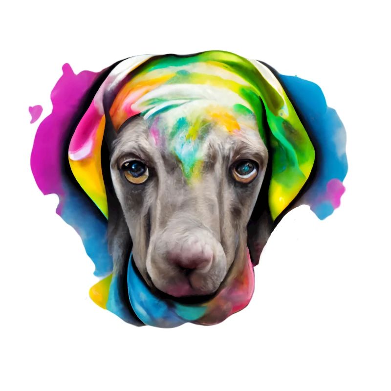 Weimaraner en couleur