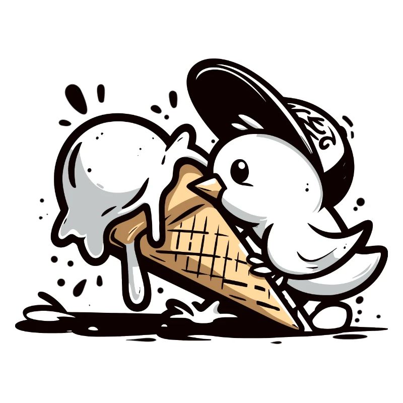 Mouette fraîche avec casquette dans le jonc de glace