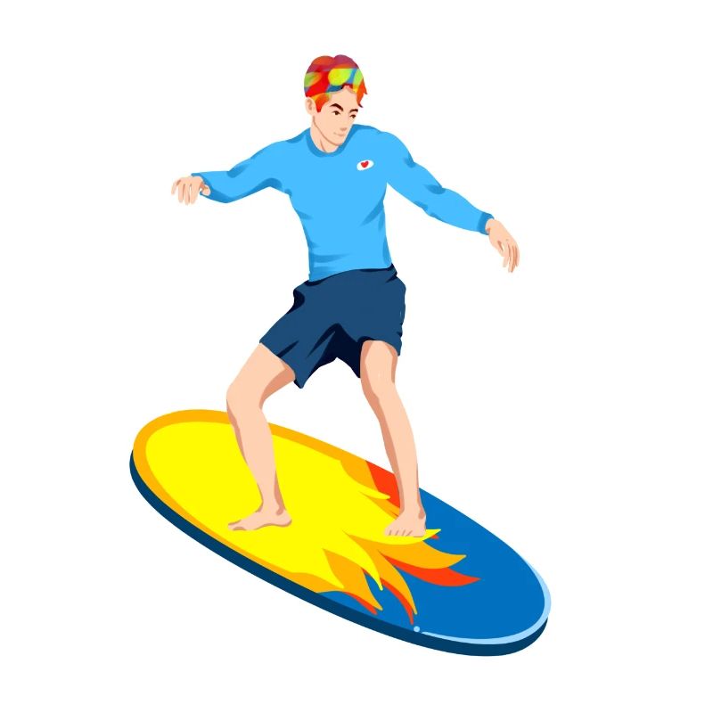 Surfeurs sur la planche de surf Surf