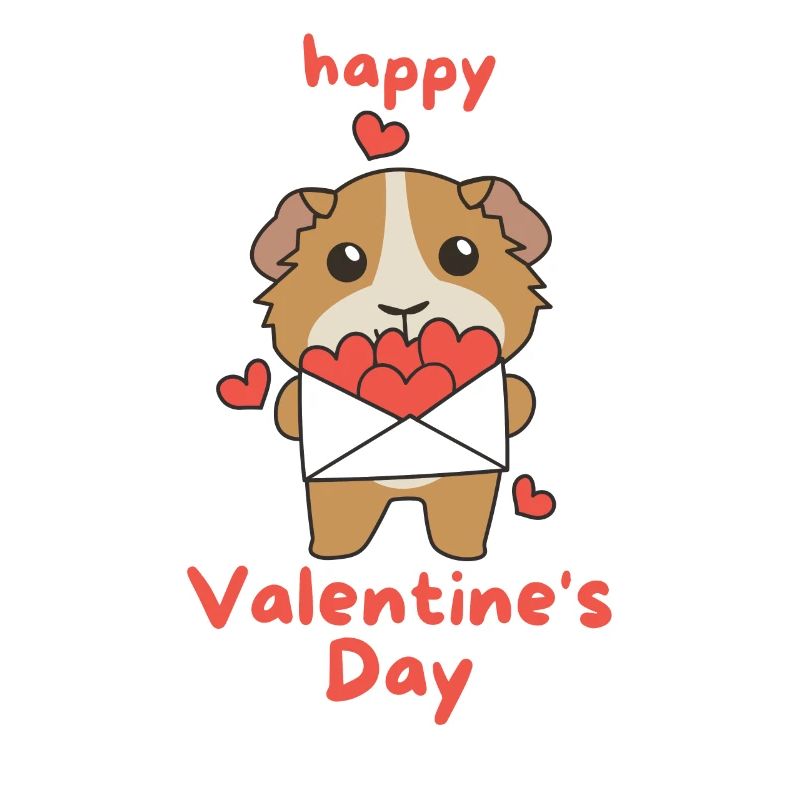 Cochons d’Inde pour la Saint-Valentin animaux mignons