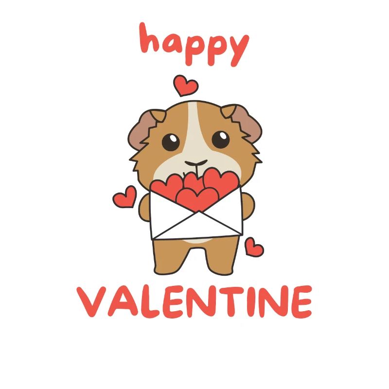 Cochons d’Inde pour la Saint-Valentin animaux mignons