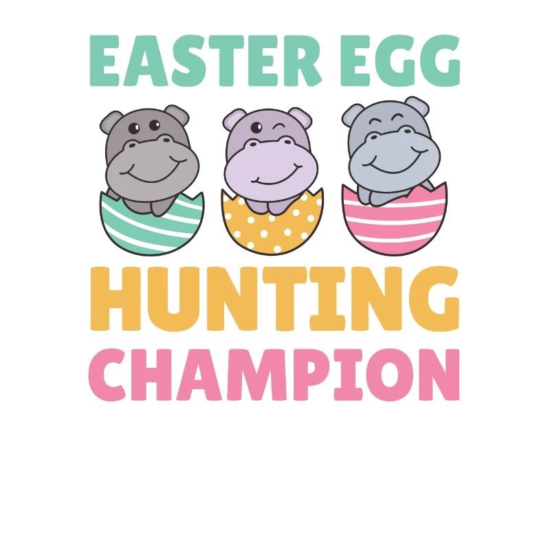 sweet hippos for Easter with Easter eggs hippo
