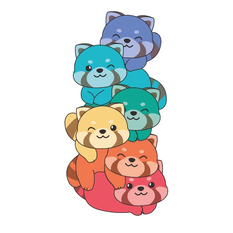 Rainbow Flag Pride LGBTQ Cute Red Panda