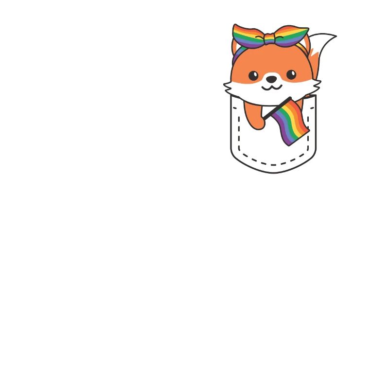 Rainbow Fox Flag Pride LGBTQ Cute Foxes