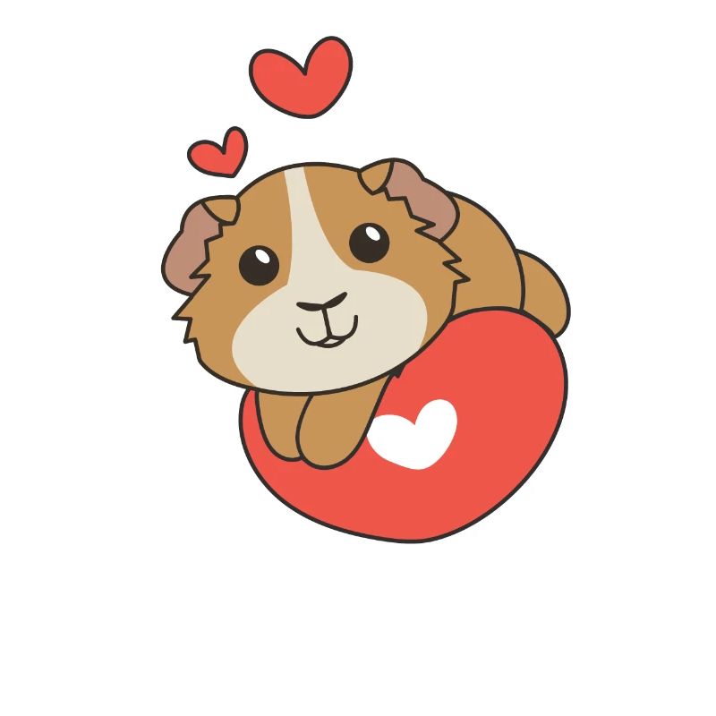 Cochons d’Inde pour la Saint-Valentin coeur d’animaux mignons