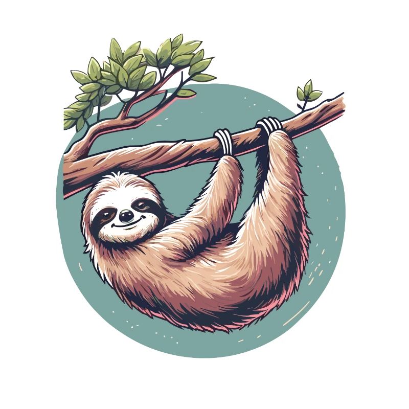 Relaxed sloth serenity at tree