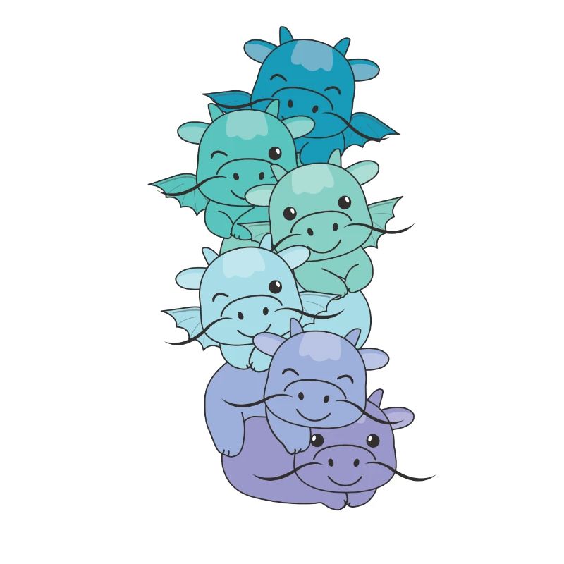 Neptunic Flag Pride LGBTQ Cute Dragon Stack