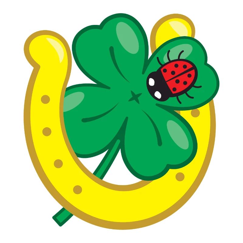 Lucky charm with cloverleaf horseshoe & ladybug