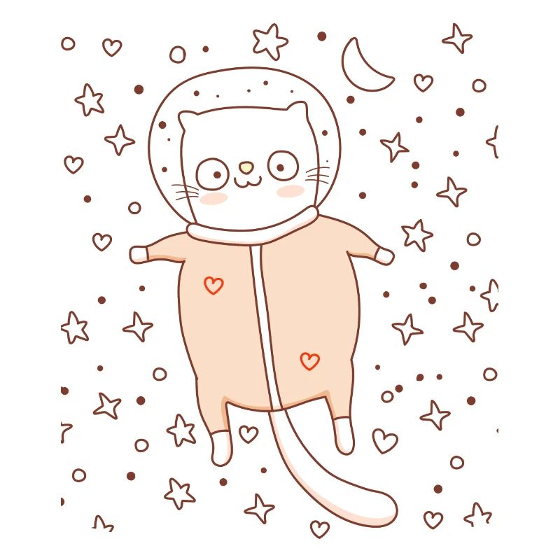 Chaton mignon en tenue spatiale