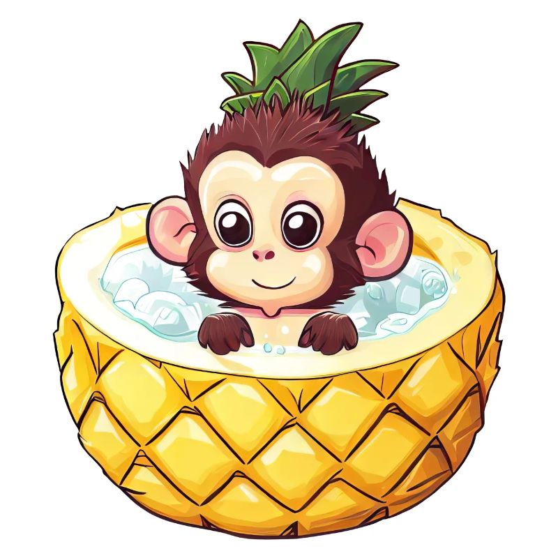 bains de singe à l’ananas - Drôle de design d’été