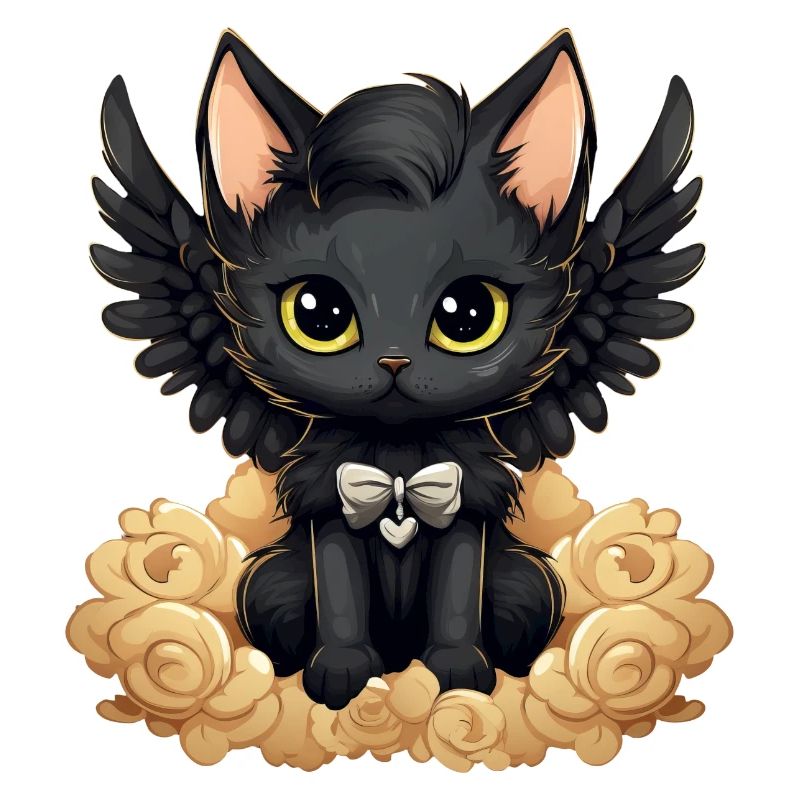 Dark Emo Gothic Angel Cat – Distinctif