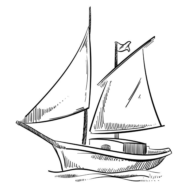 Sailing adventures in silhouette: Elegant