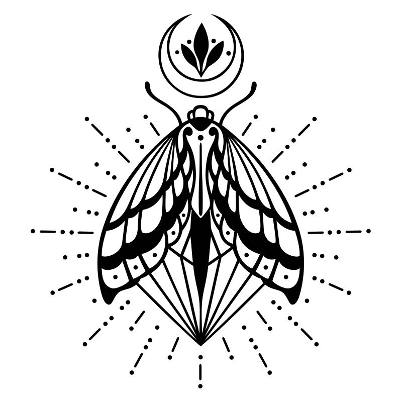 Papillon lune cristal diamant luciole