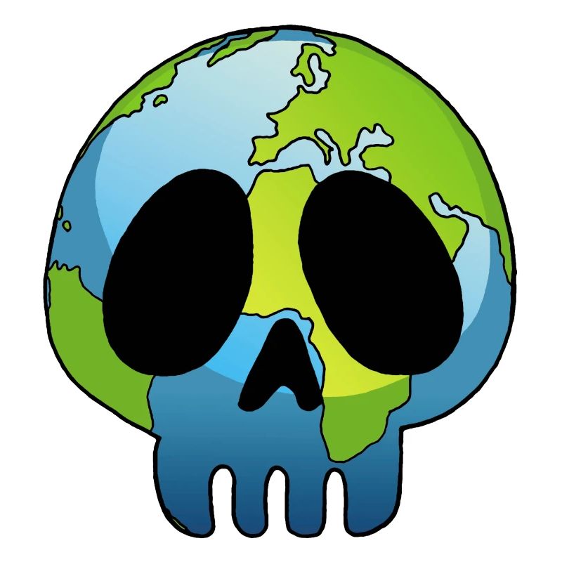 Schädel und Planet Erde