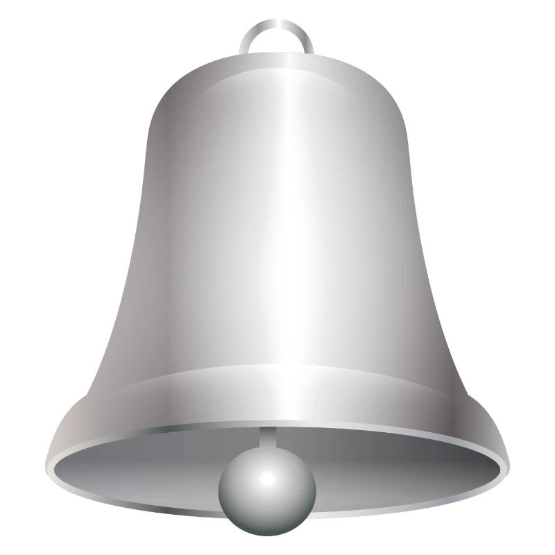 large silver-colored church bell or bells