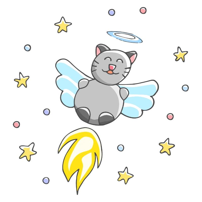 Ange - Motif mignon de chat