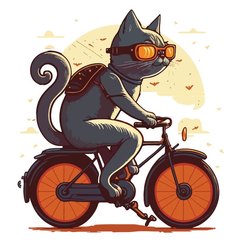 Chat sur un vélo