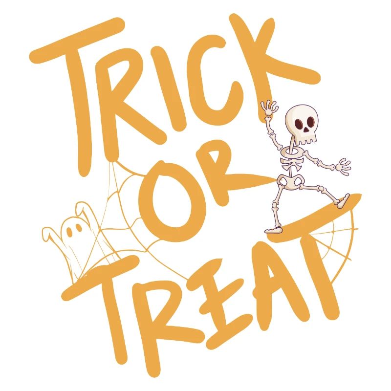 Creative Halloween design with pumpkin and skeleton