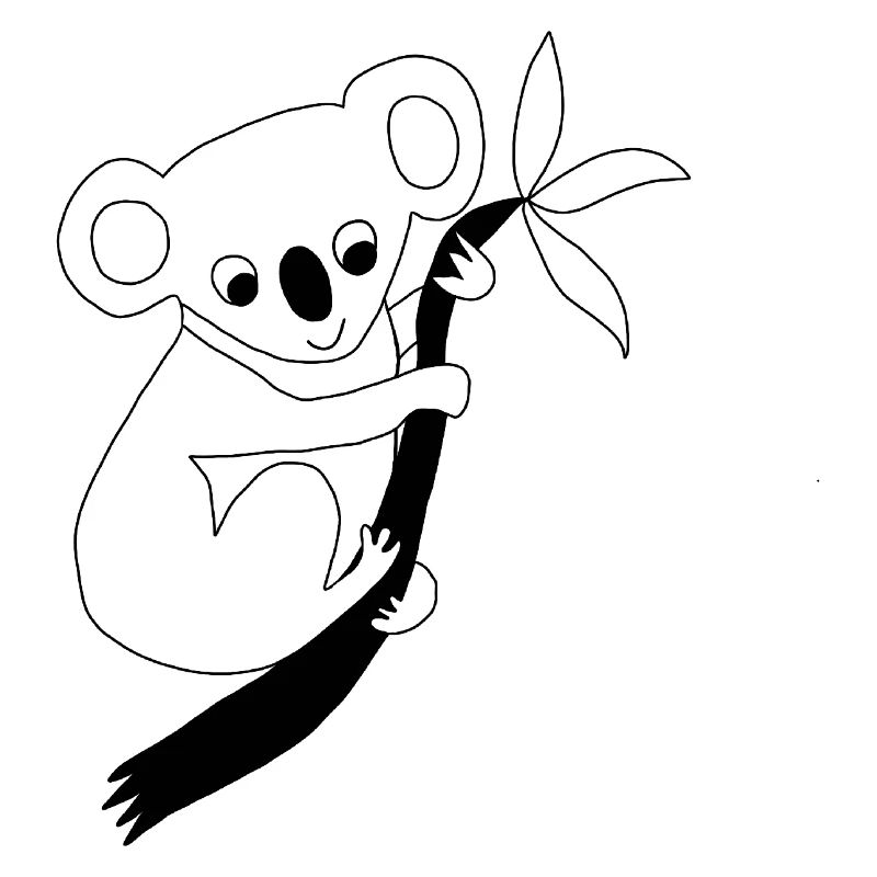 Koala - Graphique en noir et blanc
