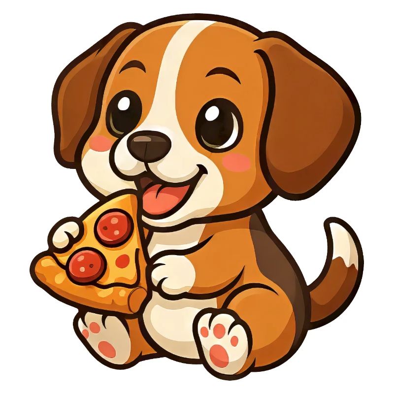 Mignon Beagle Chien Pizza Pizza Lover Dessin animé