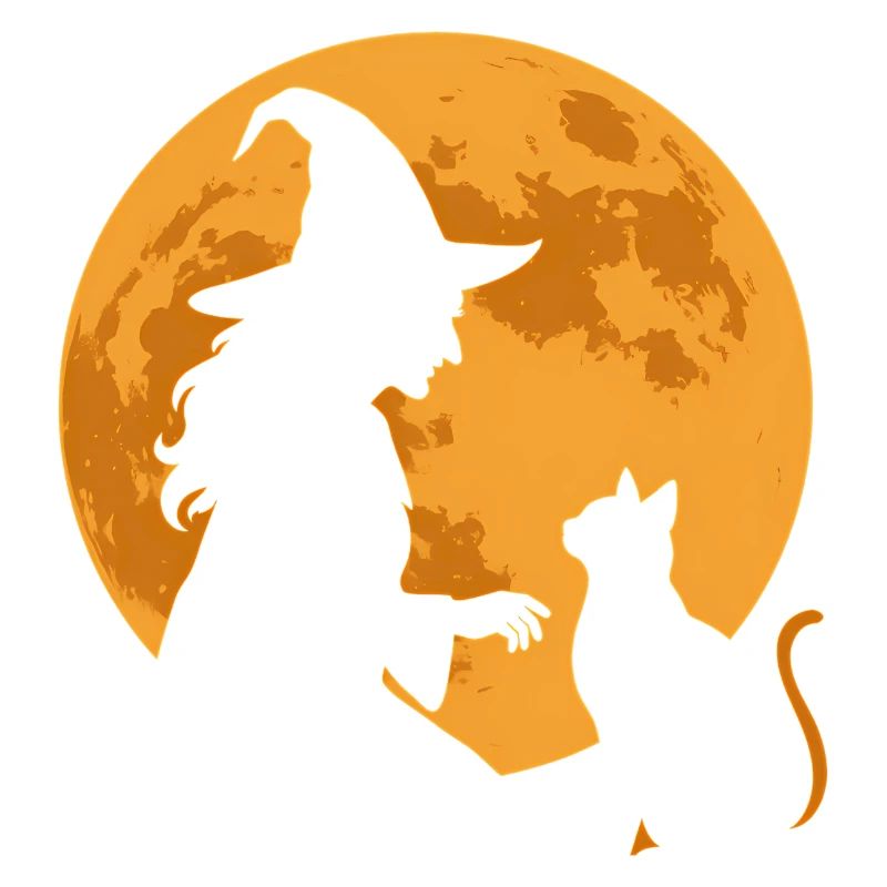 Sort de lune Sorcière et Silhouette de chat