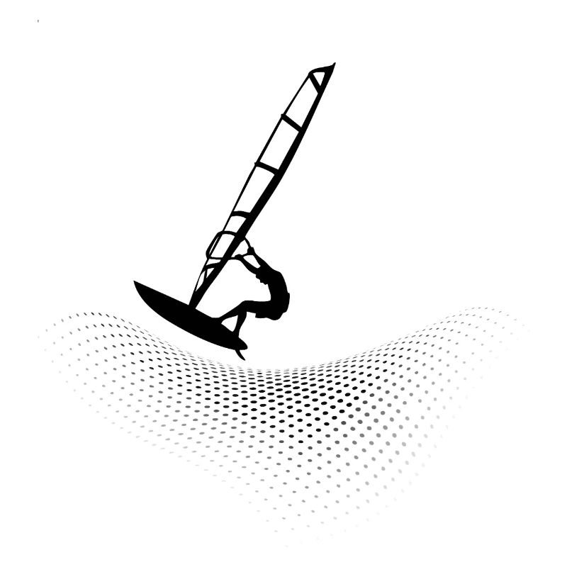 Windsurfer auf Punktewelle