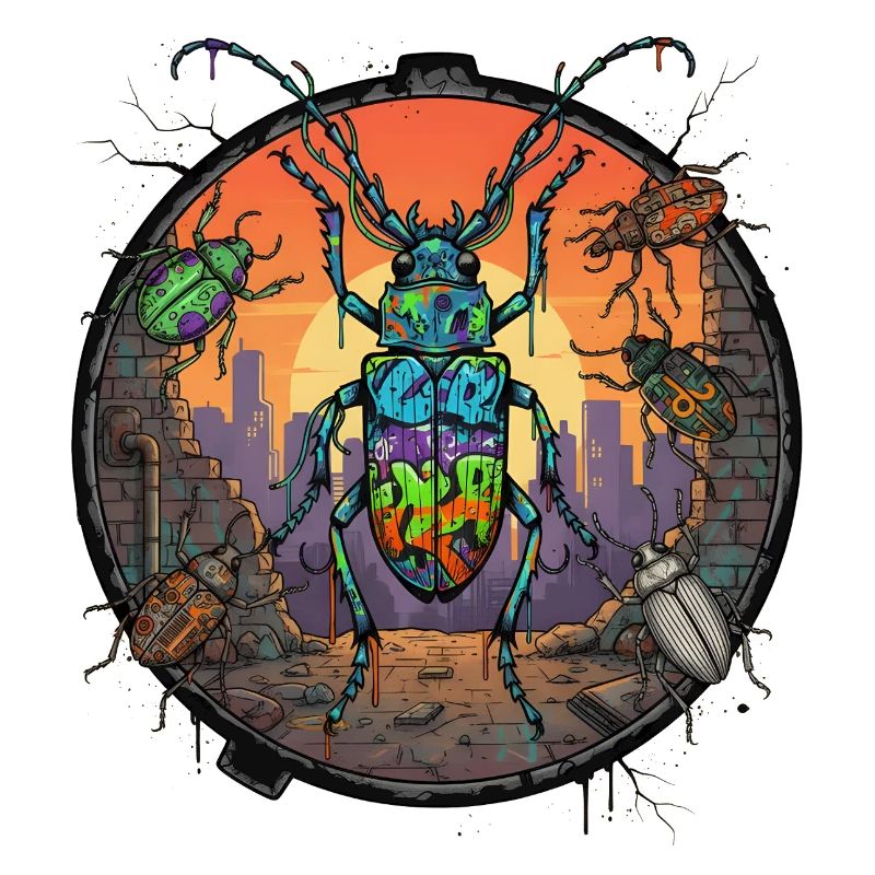 Insects Graffiti in Sunset