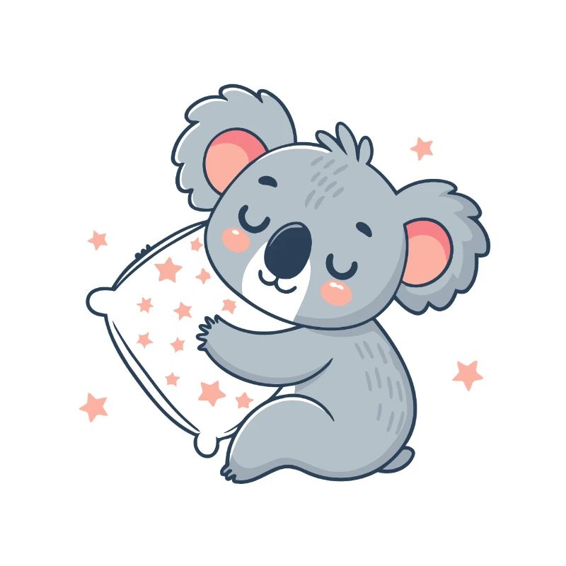 Cuddly Koala Pastel Star Pillow