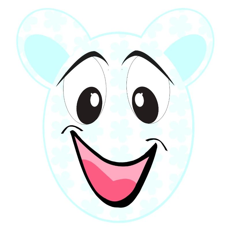Smiling bear with floral pattern