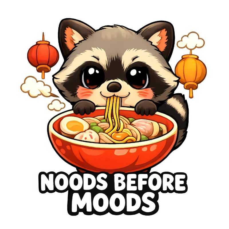 Ramen Noods Before Moods Waschbär