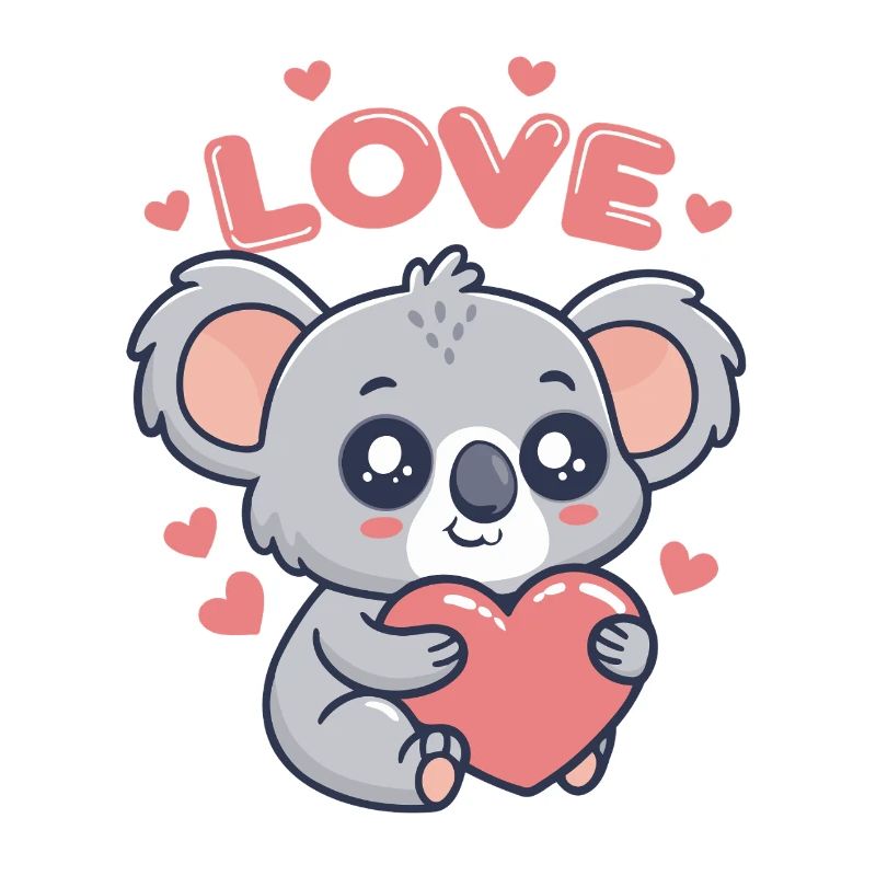Koala Heart Love Soft Drawing
