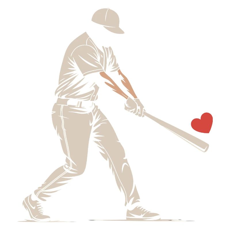 Silhouette Batteur Baseball Saint-Valentin
