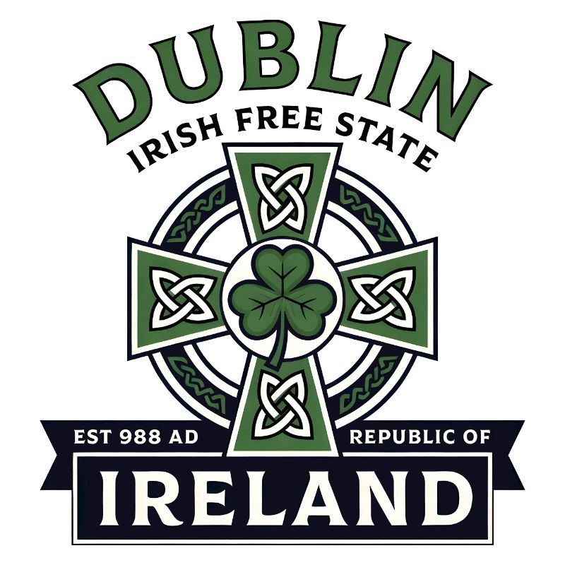 Croix Celtique de Dublin Irlande Trèfle