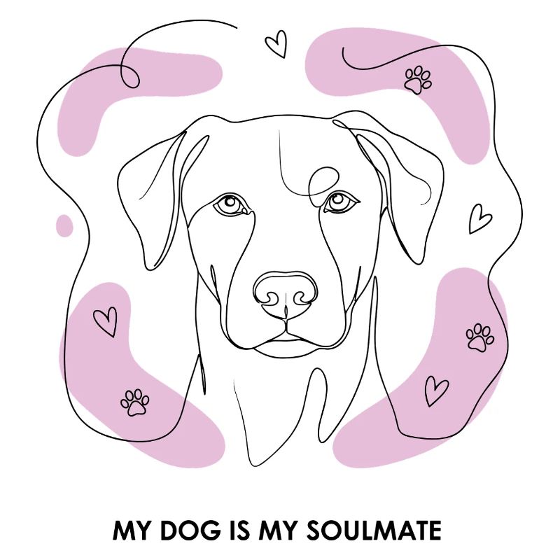 Dessin de lignes d’âmes sœurs de chien