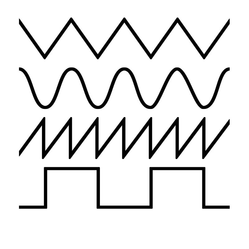 Synthesizer Waveforms (black font) #2