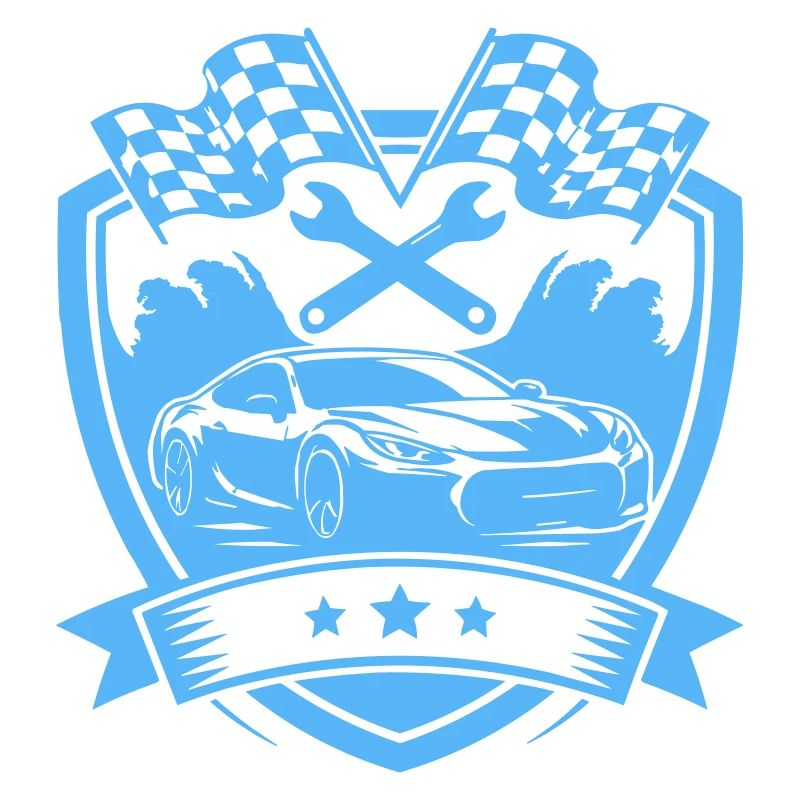Racing Car Emblem Shield Car