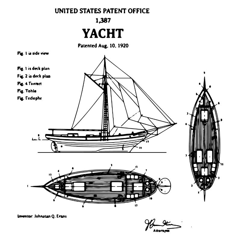 Conception du brevet de plan de yacht