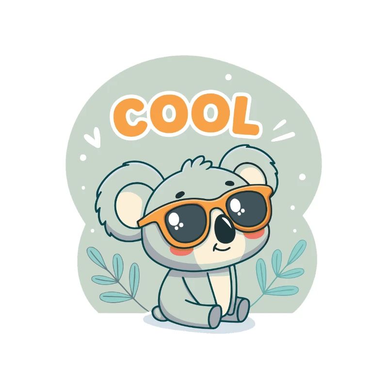 Koala Cool mit orangefarbener Brille