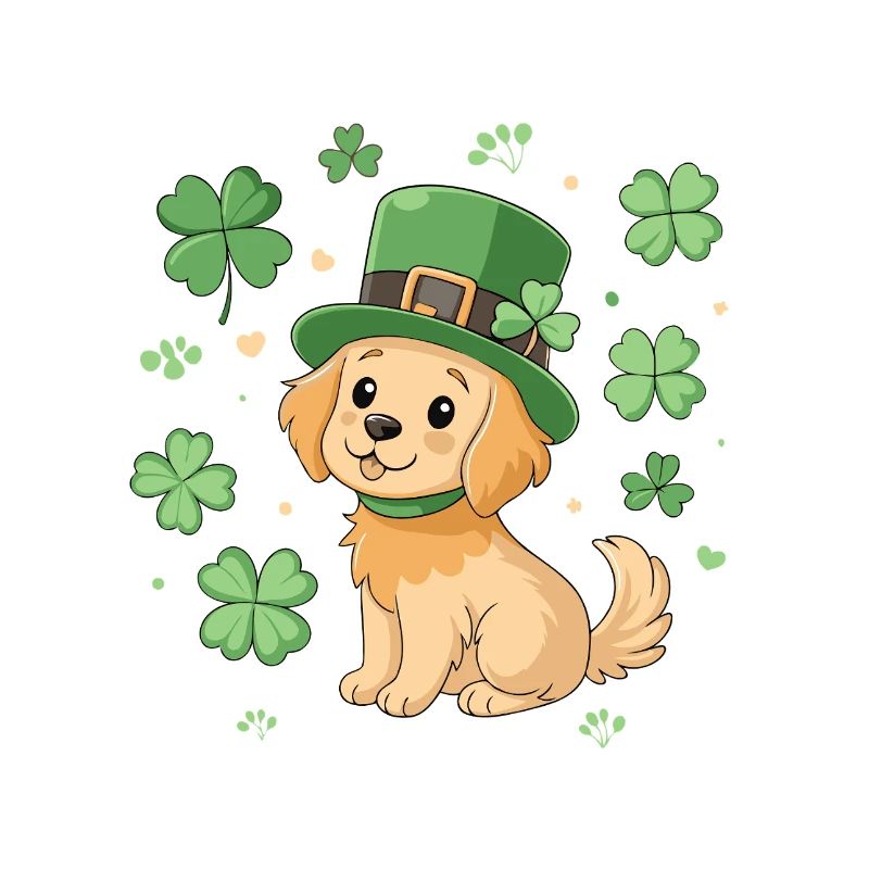 Chien Labrador Leprechaun et Trèfle Vert